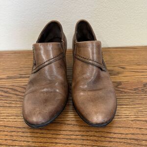 Born Ankle Booties Women's Size 8 Tanya Marrone Brown Leather Opanka Short